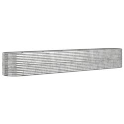 Helloshop26 - Jardinière bac lit surélevé plantes fleurs terrasse jardin de jardin acier enduit de poudre argenté Argent 02_0039705 - 3000218544553_0