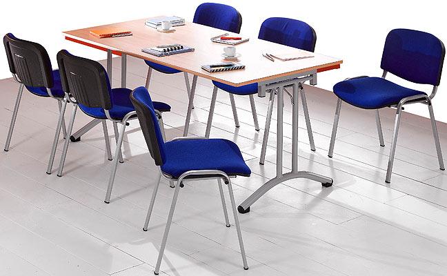 TABLE PLIANTE LYRA CHANTS ALAISÉS 140X70 CM PIÈTEMENT COLORIS GRIS ALU - MANUTAN COLLECTIVITÉS