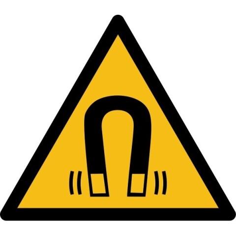 LOT DE 2 - PANNEAU DE DANGER - PICTO CHAMP MAGNÉTIQUE - W006 - ISO 7010 PVC 2 MM 200 MM
