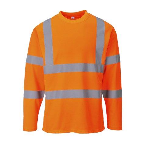 LOT DE 2 - PORTWEST S278 T-SHIRT HI-VIS MANCHES LONGUES ORANGE - TAILLE 4XL