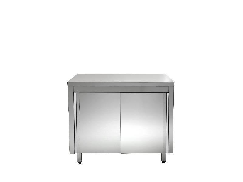 MEUBLE BAS ECO 14X6 EN INOX AVEC PORTES COULISSANTES