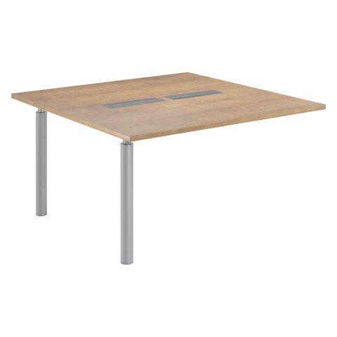 MODULE D'EXTENSION L 140 X P 140 CM POUR TABLE MODULABLE BELEM CHÊNE NATUREL PIÈTEMENT ALUMINIUM