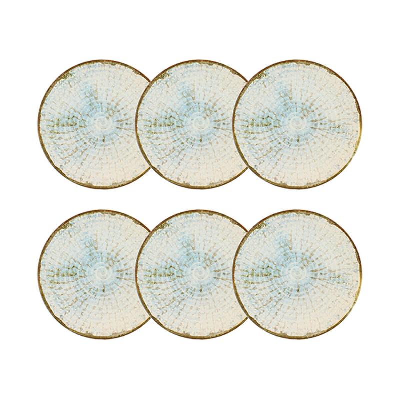 Novastyl - Lot 6 assiettes plates mineral 26cm en faience - 3256391061091_0