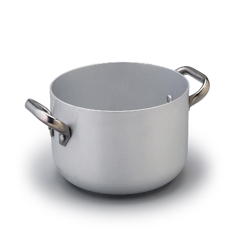 Pentole Agnelli, Casserole haute en aluminium 3 mm pour induction, 2 poignées, 24 cm, ALMA104PI24 - aluminium ALMA104PI24_0