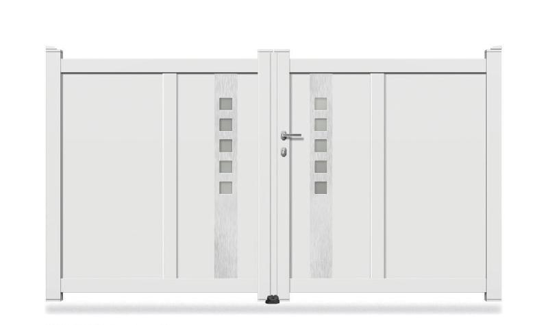Portail battant en aluminium thermolaqué - Modèle OPC-306 - Dimensions et coloris au choix_0