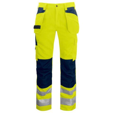 PROJOB 6531 PANTALON POLYCOTON PRIO EN ISO 20471 CLASSE 2 JAUNE/MARINE - TAILLE 36