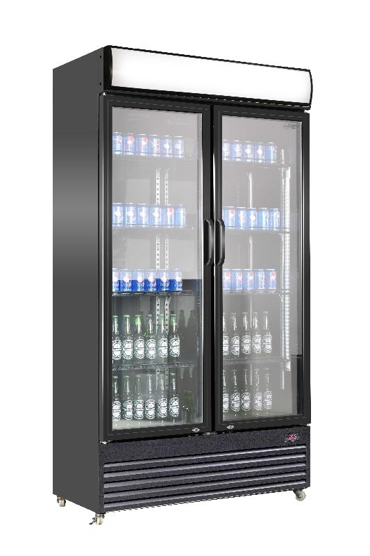 Réfrigérateur 2 portes en verre bez-780 gd noir l1120 7455.1394 COMBISTEEL_0