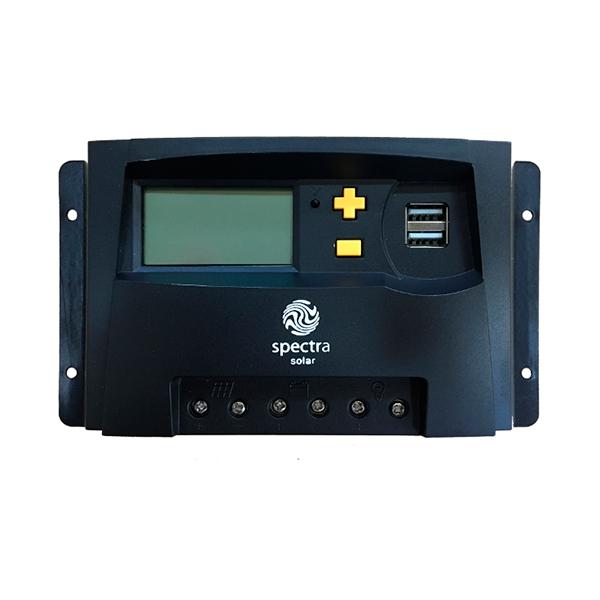 Régulateur solaire PWM 12V/24V 20A Spectra - écran LCD, double USB, protections automatiques_0