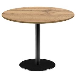 Restootab - Table Ø120cm - modèle Rome chêne armor - marron fonte 3760371519866_0