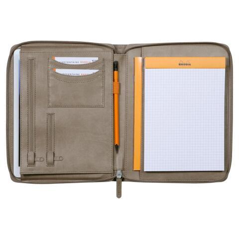 RHODIARAMA PETIT CONFÉRENCIER POUR BLOC OU CARNET FORMAT A5 - TAUPE