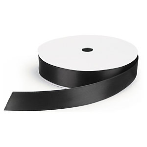 RUBAN EFFET SATIN NOIR 25 MM X 45 M