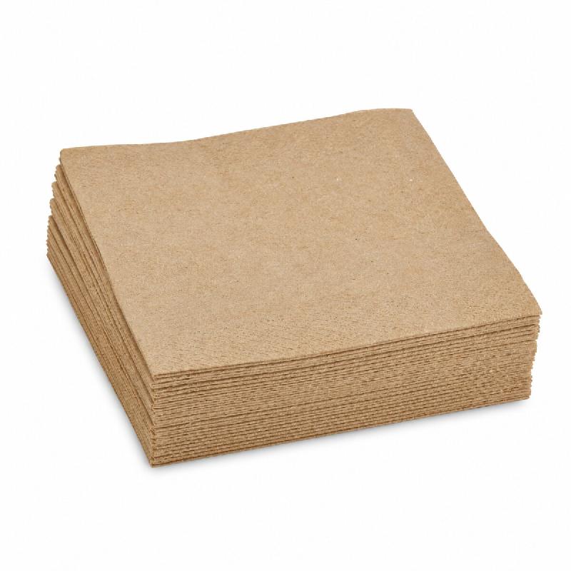 Serviettes cocktail papier Le Nappage Tex Touch recyclé 25 x 24 cm naturel - lot 400 - beige papier SETT2505_0