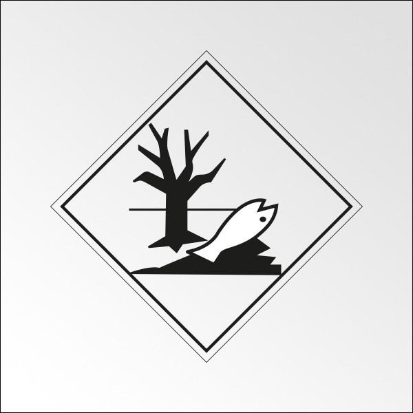 SIGNALISATION DE TRANSPORT NORMALISÉE ADR - DANGEREUX POUR L'ENVIRONNEMENT  - 250 X 250 MM - VINYLE SOUPLE AUTOCOLLANT - LOT DE 2