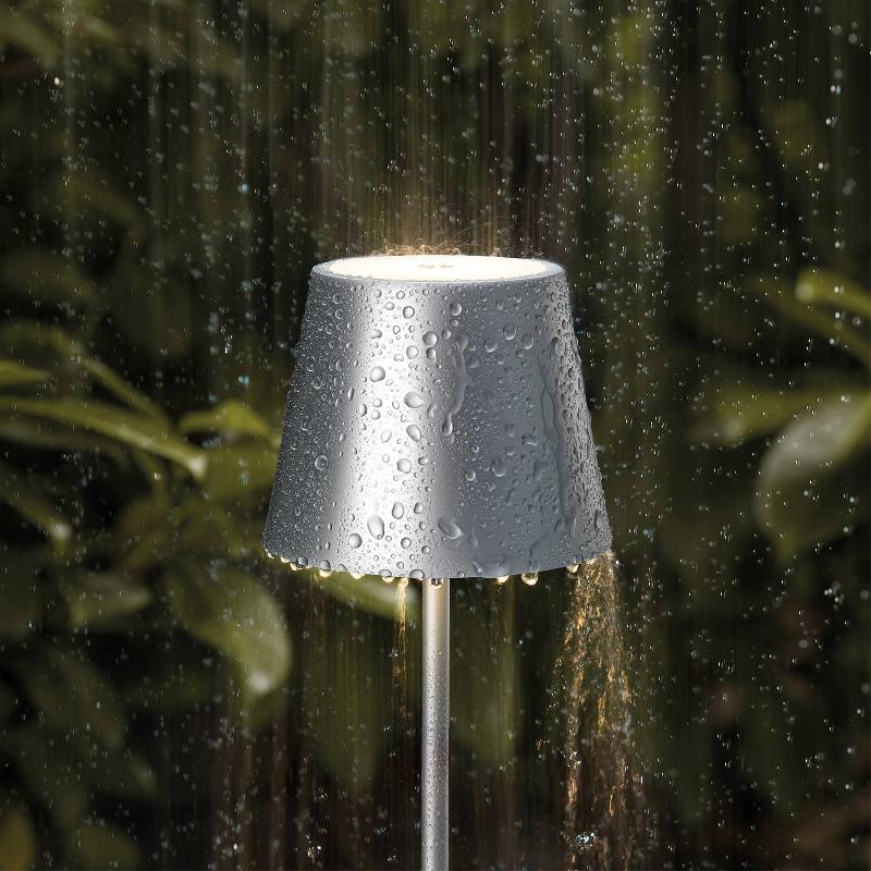 SIGOR LAMPE DE TABLE LED RECHARGEABLE NUINDIE MINI, USB-C, ARGENT, IP54, VARIATEUR