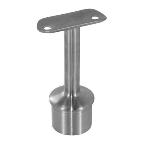 SUPPORT DE MAIN-COURANTE - POUR POTEAU ROND - INOX 316 BROSSÉ - FIXE - BROSSÉ GR320 - DROIT DESIGN PRODUCTION