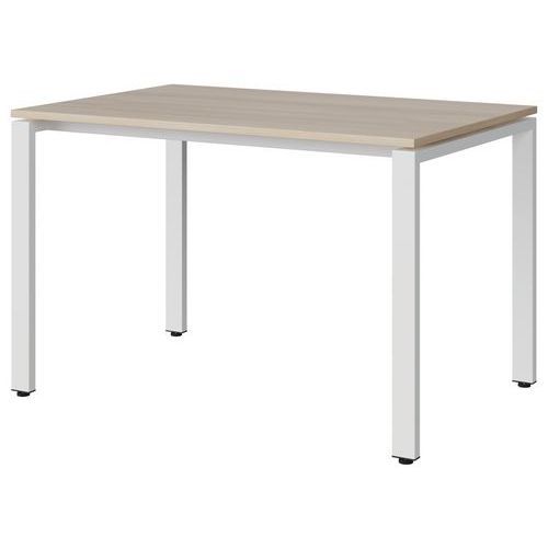 TABLE RECTANGULAIRE MALIBU 120X80 T6 CHANT ABS ACACIA/BLANC - MANUTAN EXPERT