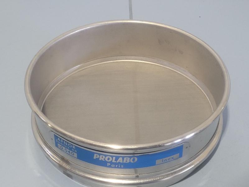 Tamis de test en acier inox PROLABO 200x50mm - 40 µm (0,04mm)_0