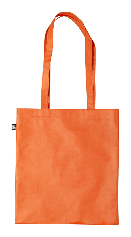 Tote bag publicitaire en RPET laminé - anses longues - 100 g/m² - couleur orange - poids 44g_0