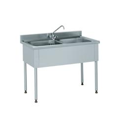 Tournus Equipement Plonge 2 bacs avec robinetterie mélangeuse longueur 1400 mm Tournus - 816683 - plastique 816683_0