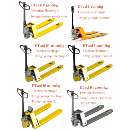 Transpalette électrique HYBRIDE 1500 KGS Référence   ET15TH_0