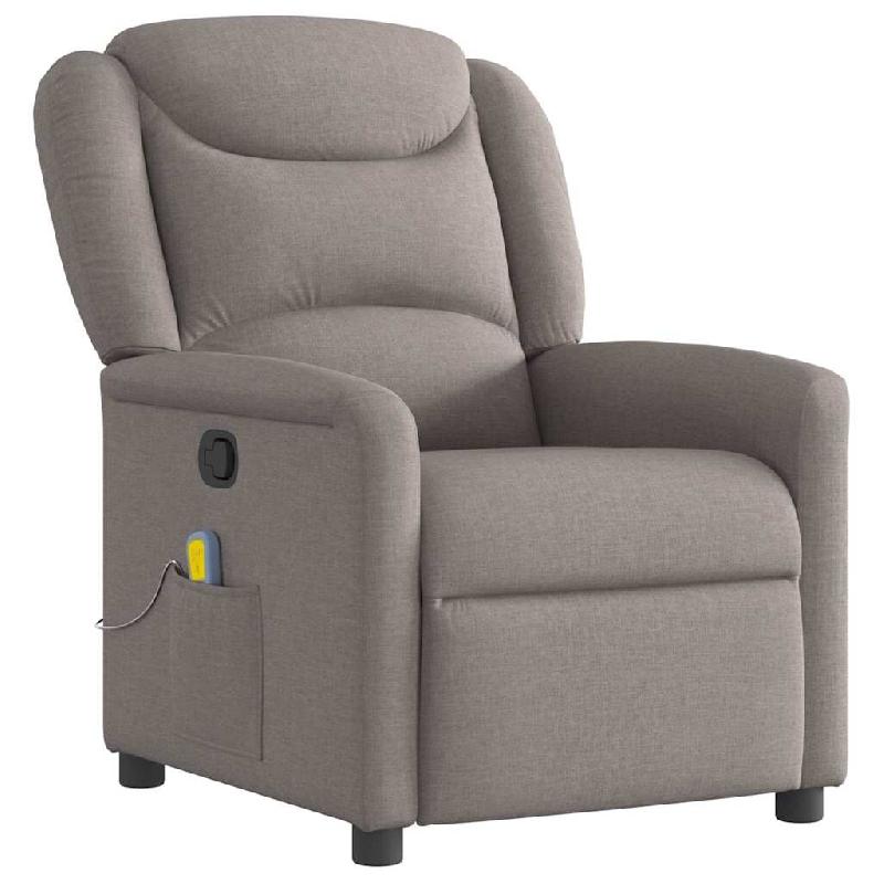 VidaXL Fauteuil de massage inclinable Taupe Tissu Modèle Herveline - 8721158336194_0