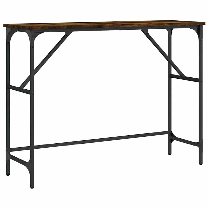 VidaXL Table console chêne fumé 100x32x75 cm bois d'ingénierie Modèle Atlas Industriel - 834057_0