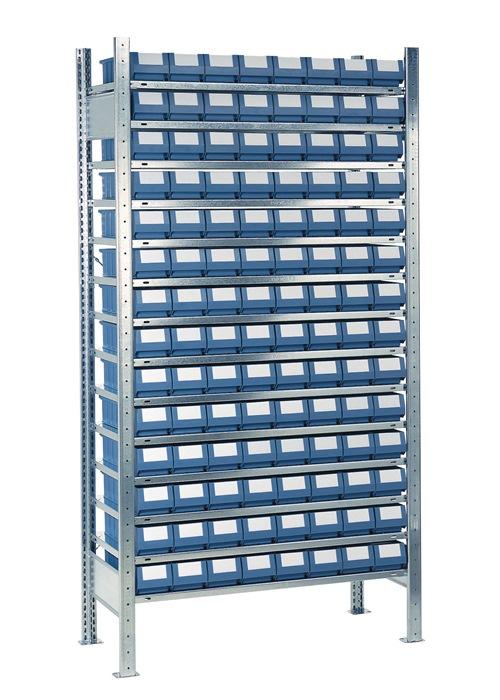 Étagère à emboîter H2000 x L1000 x P300 mm - base avec 14 supports en acier - charge 1300 kg_0
