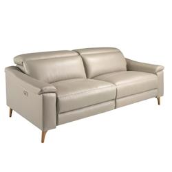 AC ANGEL CERDA Angel Cerdá Canapé relax 3 places en cuir gris taupe 6190C 208 x 104 x 102 - gris fourrure 8435631031864_0