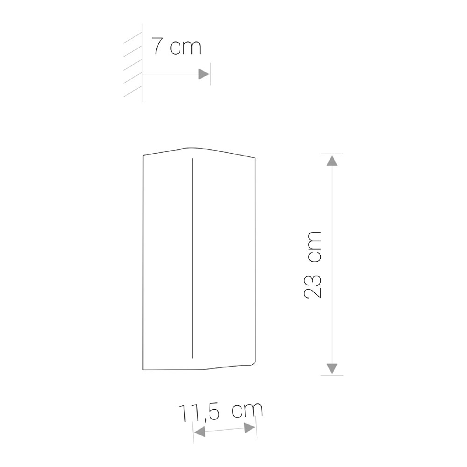 EULUNA APPLIQUE MURALE BERGEN UP & DOWN, GRAPHITE