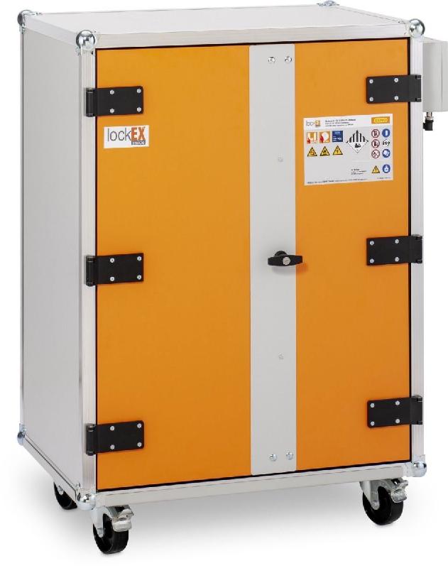 Armoire anti-feu batteries avec roulettes 8/10 LockEX 2.0 Premium SIM 400 V - CEMO - 12125F_0
