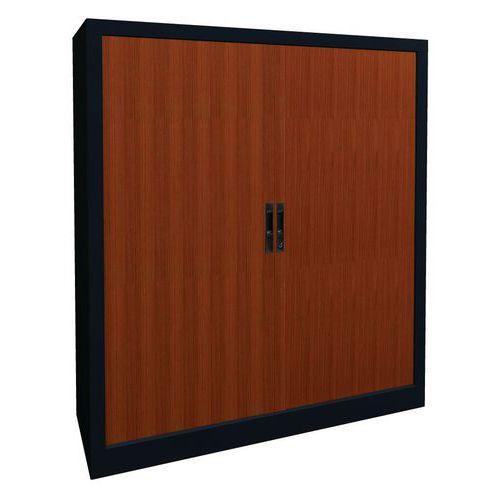 ARMOIRE MÉTAL RIDEAUX PVC LAME RECOUVERTE 120X135 MERISIER/ANTHRACITE - MANUTAN COLLECTIVITÉS
