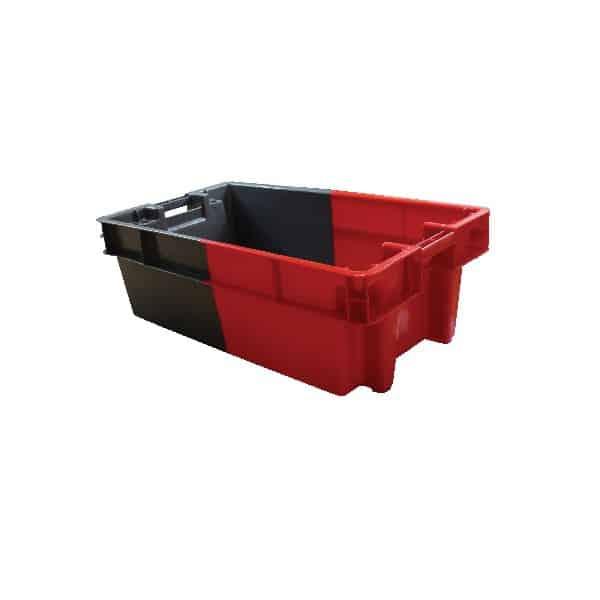 Bac long gerbable et emboîtable rouge/gris L 800 x P 450 x H 290 mm_0
