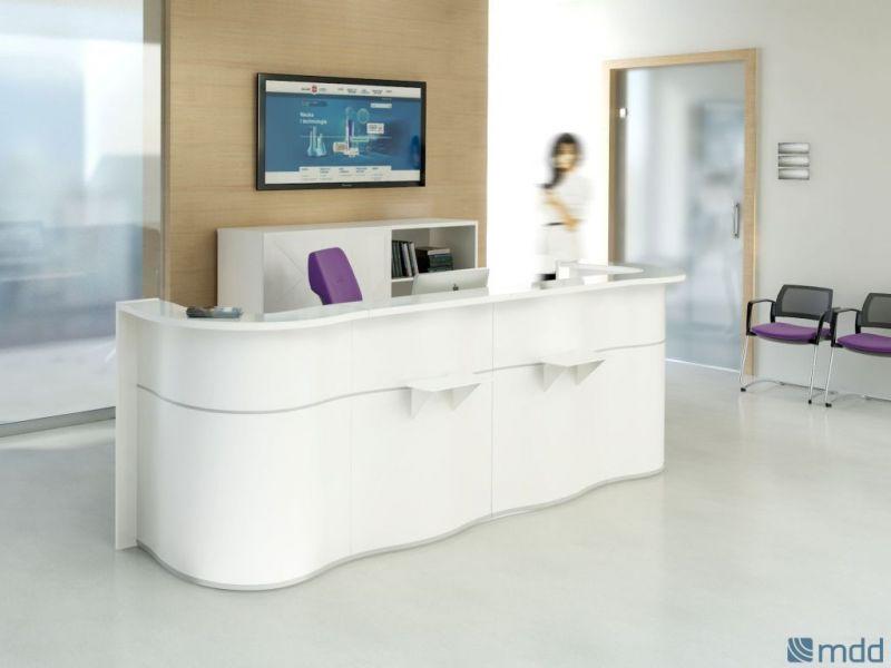 Banque d'accueil Wave avec retour - design modulable - couleurs variées et options PMR_0