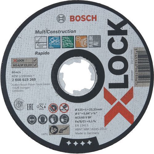 BOSCH 25 DISQUES À TRONÇONNER X-LOCK POUR MATÉRIAUX DIVERS - BOSCH