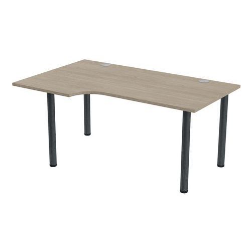 BUREAU TUBO COMPACT GAUCHE 160 X 100 CM CHÊNE GRIS ANTHRACITE - MBA