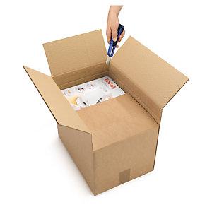 CAISSE CARTON BRUNE SIMPLE CANNELURE À HAUTEUR VARIABLE 60X40X22,5/32,5 CM