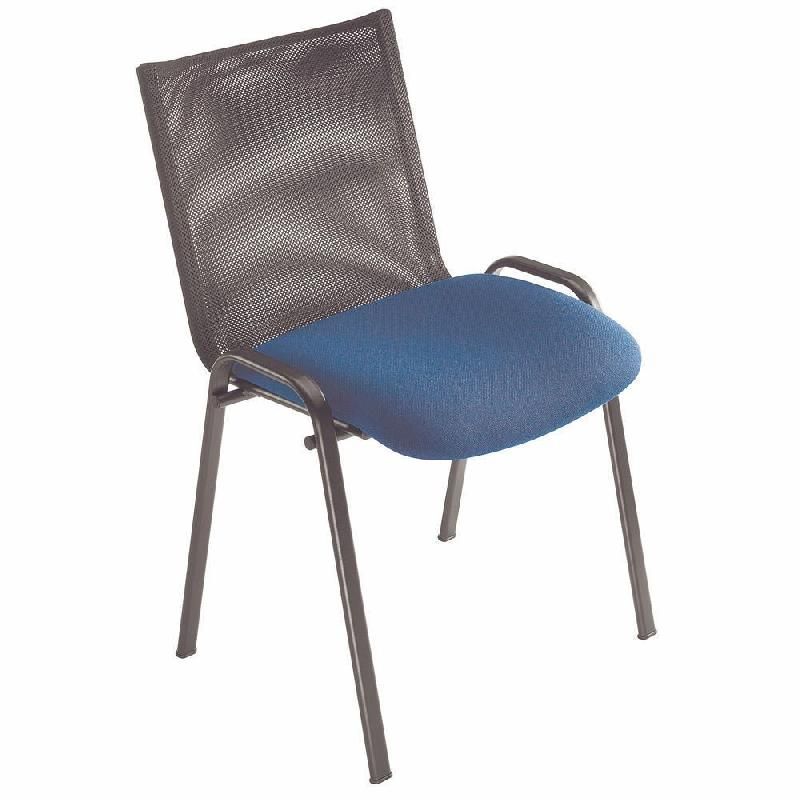 CHAISE VISITEUR MELIKA - MAILLE FILET - BLEU - PIEDS MÉTAL (PRIX À L'UNITÉ)