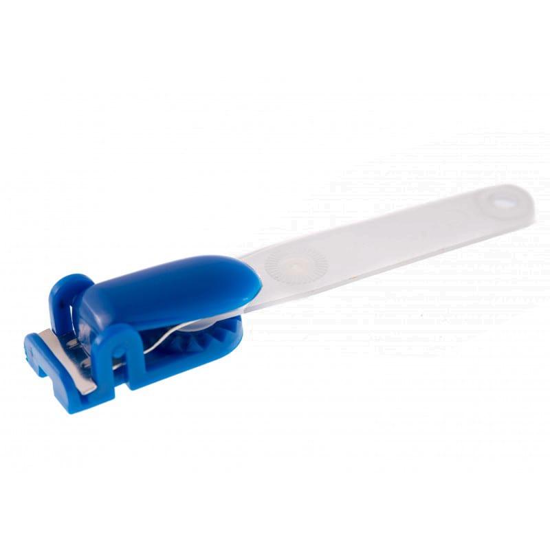 Clip plastique couleur à pince bretelle - système d'attache badge avec lanière translucide et usage temporaire_0