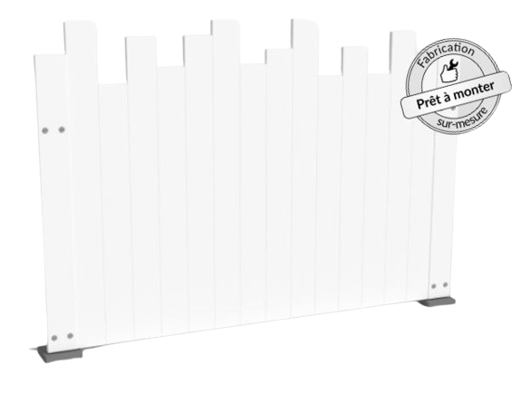 Clôture PVC brise-vue très élégant - HISTOGRAMME - Gamme Tendance - Coupe droite ou irrégulière - Blanc ou gris cérusé_0