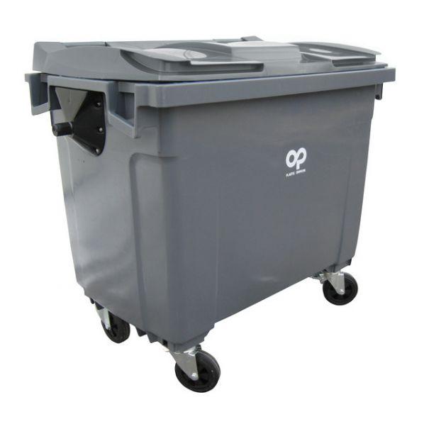 Conteneur poubelle 770 litres - Gris anthracite - 4 roues, freins et poignées ergonomiques - Rolléco_0