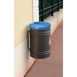 Corbeille de propreté Esterel 40L murale - Réf. 8208150 avec couvercle réducteur et seau électrozingué_0