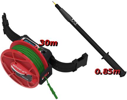 KIT DE MESURE DE CONTINUITÉ POUR DIAGNOSTIQUEURS, AVEC 1 WHEEL-E 30M ET UNE PERCHEDIA - PJPWHEEL-E-DIAG-KIT
