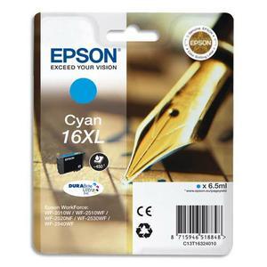 Epson cartouche jet d'encre Durabrite Ultra cyan XL - Stylo à plume 16 (T1632) - C13T16324012 - Compatible avec WorkForce_0