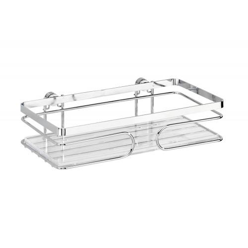 ÉTAGÈRE MURALE POUR SALLE DE BAIN - RECTANGULAIRE - ACIER INOX - BASSE WENKO