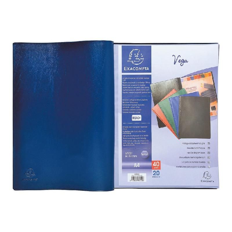 EXACOMPTA PROTÈGE-DOCUMENTS EXACOMPTA VEGA - 50 POCHETTES - BLEU (PRIX À L'UNITÉ)