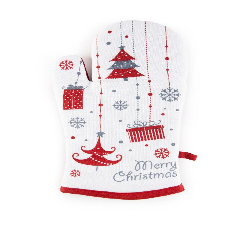 Excelsa Gant de four Merry Christmas coton 32xH2x18 cm multicolore - multicolore textile 65433_0