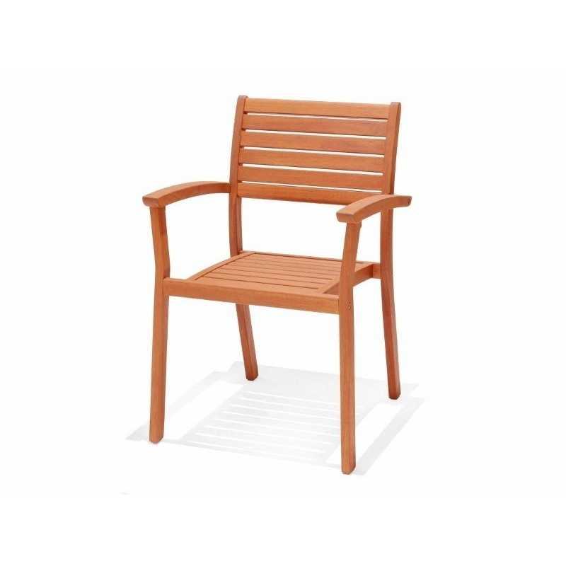 Fauteuil de jardin orlando bois d'eucalyptus – MTF – empilable – 2nab2197_0