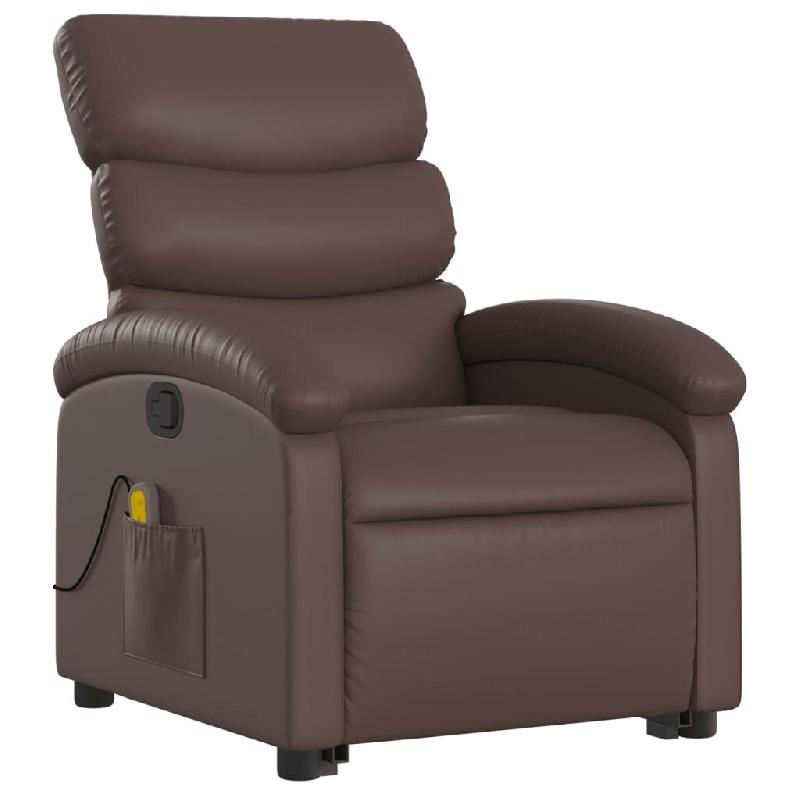 Fauteuil inclinable de massage Marron Similicuir Modèle Merdelora - 8721012165373_0