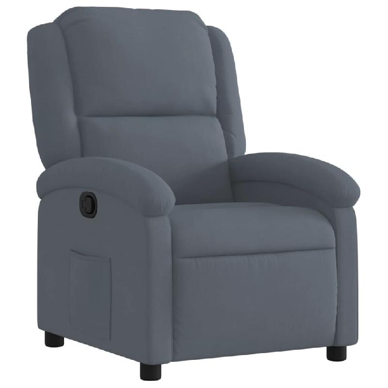 Fauteuil inclinable Gris foncé Velours Modèle Hervélis - 371798_0