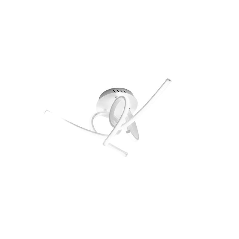 Gea Luce Plafonnier LED moderne Tosca 45W 2500lm lumière chaude 3000K, aluminium blanc satiné, diffuseur opale, design artistique - blanc TOSCA P/3_0